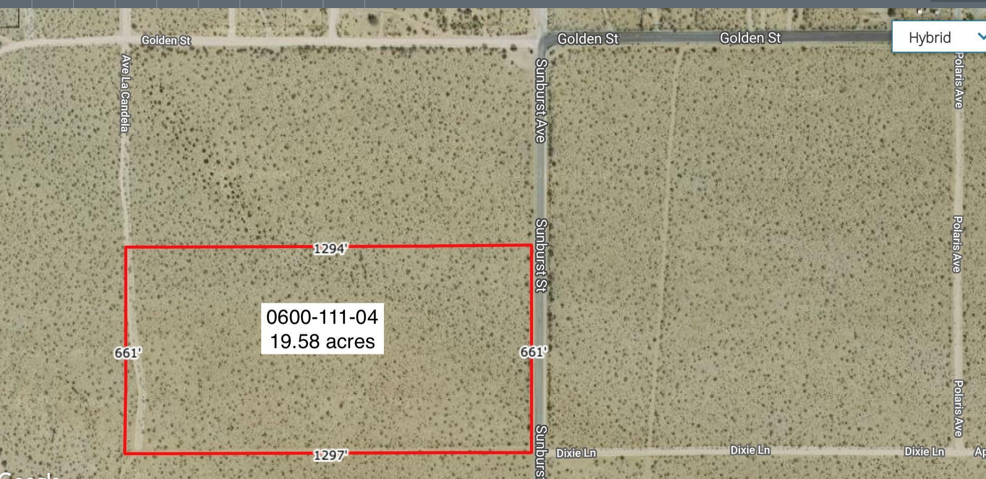 Property Photo:  19.58 Acres Sunburst Near Golden  CA 92252 