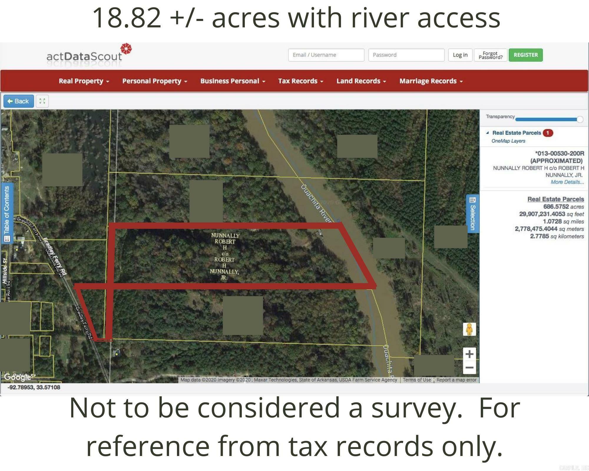 Property Photo: 18.82 Acres Bradley Ferry Road AR 71701
