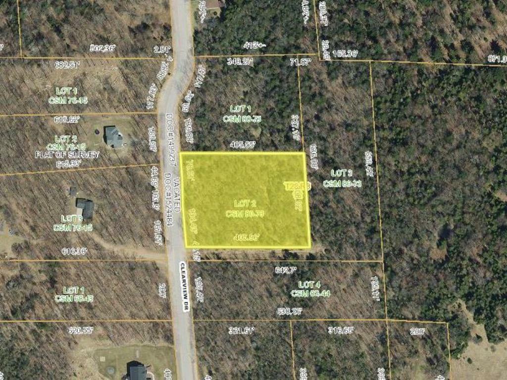 Property Photo:  Lot 2 2.88 Acre Clearview Drive  WI 54476 