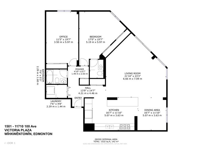 Property Photo:  11710 100 Avenue NW 1501  AB T5K 2G3 