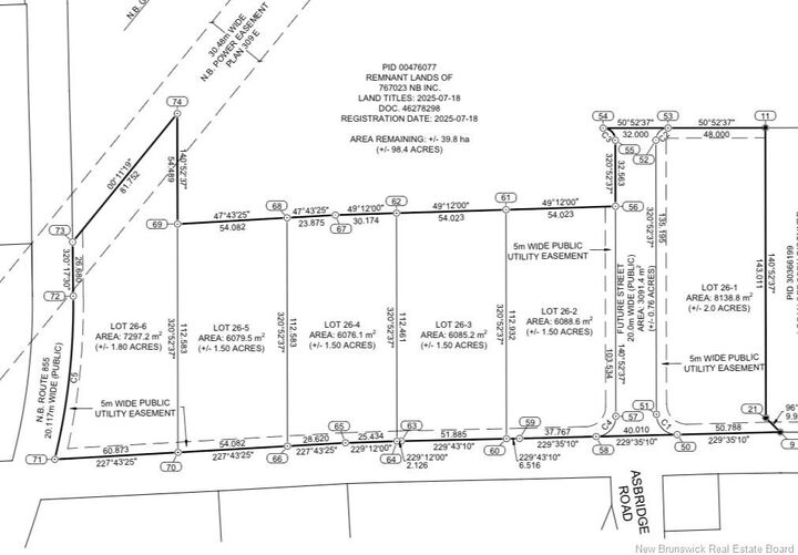 Property Photo:  Lot 26-1 Upper Midland Road  NB E5T 1Z5 